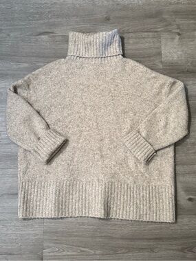 Zara Oversized Turtleneck Sweater Oatmeal